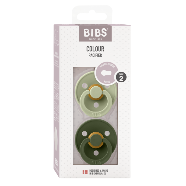 2-pack BIBS Colour rund sut str. 2 i latex. Sage/Hunter Green