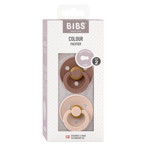 2-pack BIBS Colour rund sut str. 2 i latex. Woodchuck/Blush