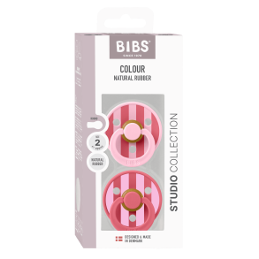 2-pack BIBS Studio Colour rund sut str. 2 i latex. Baby Pink Coral mix.