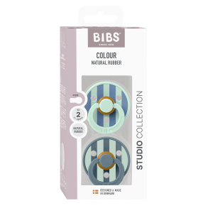 2-pack BIBS Studio Colour rund sut str. 2 i latex. Nordic Mint Petrol mix