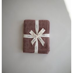 Mushie Strikket Babyt�ppe "Honeycomb Desert Rose"