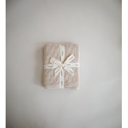 Mushie Strikket Babyt�ppe "Honeycomb Beige"