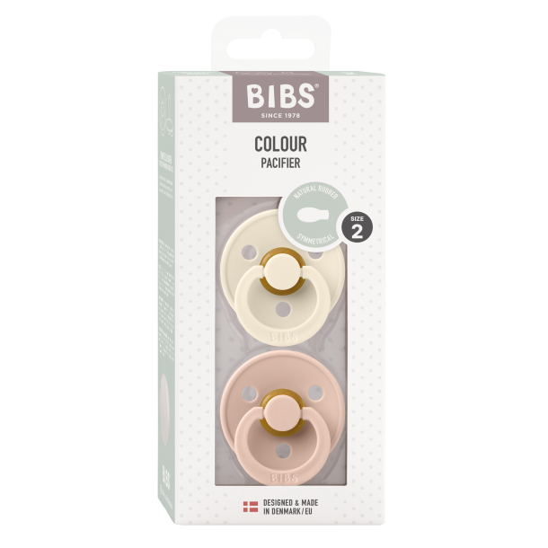 2-pack BIBS Colour symmetrisk latex sut str. 2. Ivory/Blush