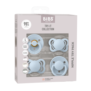 BIBS startpakke til nyfdte. Try-it collection Str.1 i farven Baby Blue