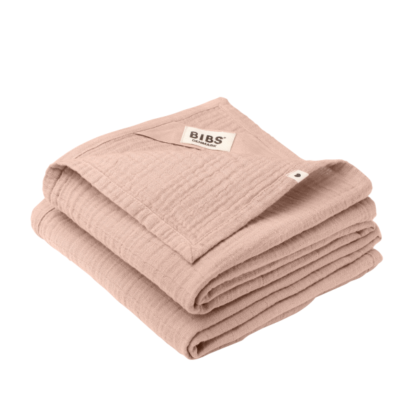 BIBS 2-pack stofble "Blush" i bld muslin. 100 % kologisk bomuld.