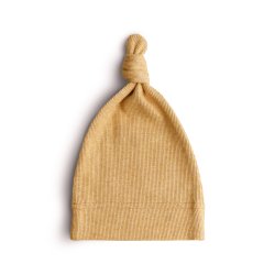 Mushie Baby Beanie hue "Mustard Melange"