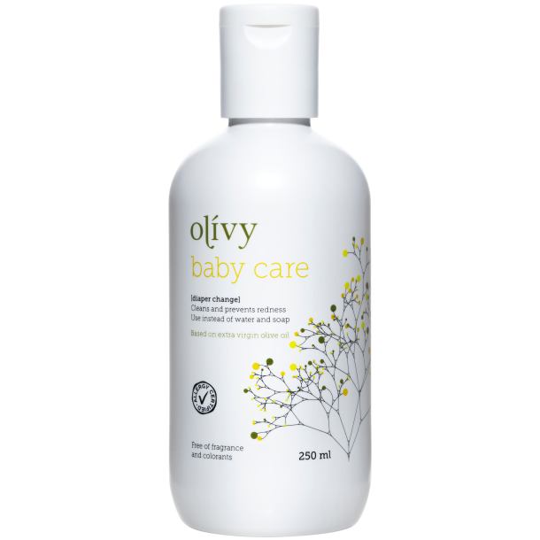 Olivy Baby Care sknsom hudpleje 250 ml. Farvel til rd numse, arp og hudirritationer.