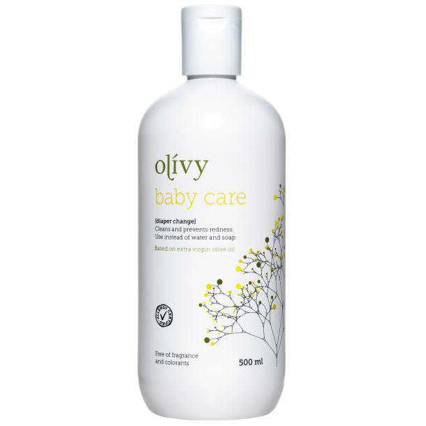 Olivy Baby Care sknsom hudpleje 500 ml. Farvel til rd numse, arp og hudirritationer.