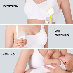 Medela komfortabel 3-i-1 amme- og pumpe BH, hvid , str. M